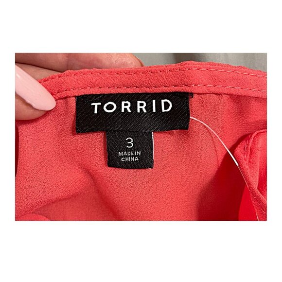 Torrid Orange Summer Blouse with Ruffles‎ NWT Size 3X - Picture 6 of 6